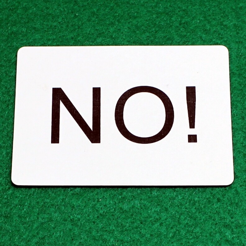 NO!, Bicycle Printed Gaff Card, Blue