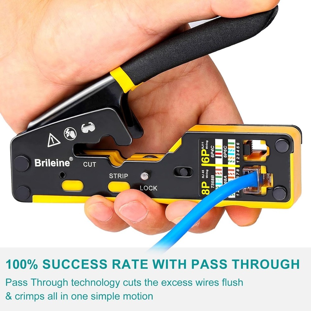 RJ45 Crimp Tool Kit for Cat5 Cat6 Ethernet