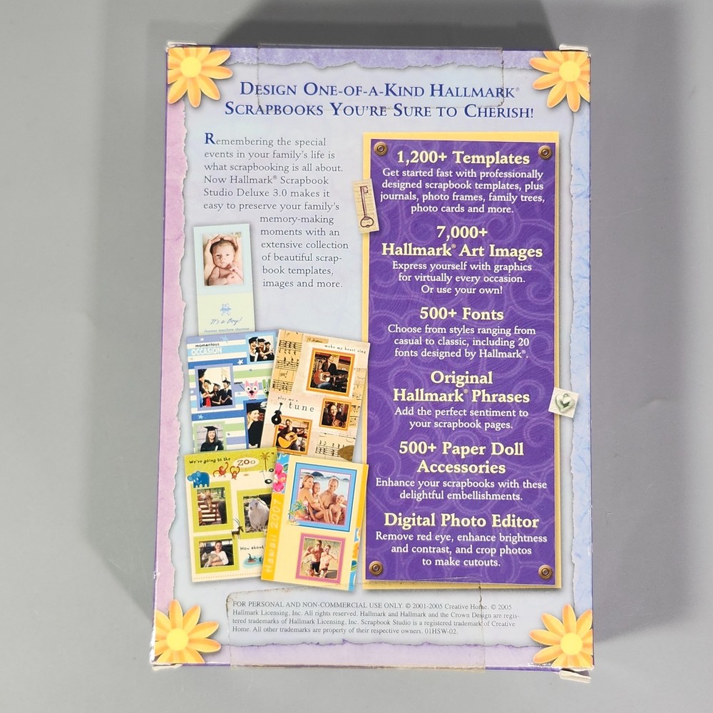 Hallmark Scrapbook Studio Deluxe 3.0 PC CD-ROM Windows 98 Me 2000 XP Software