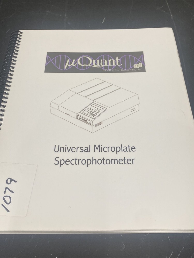 uQuant Bio-Tek universal microplate spectrophotometer - Manual / User Guide