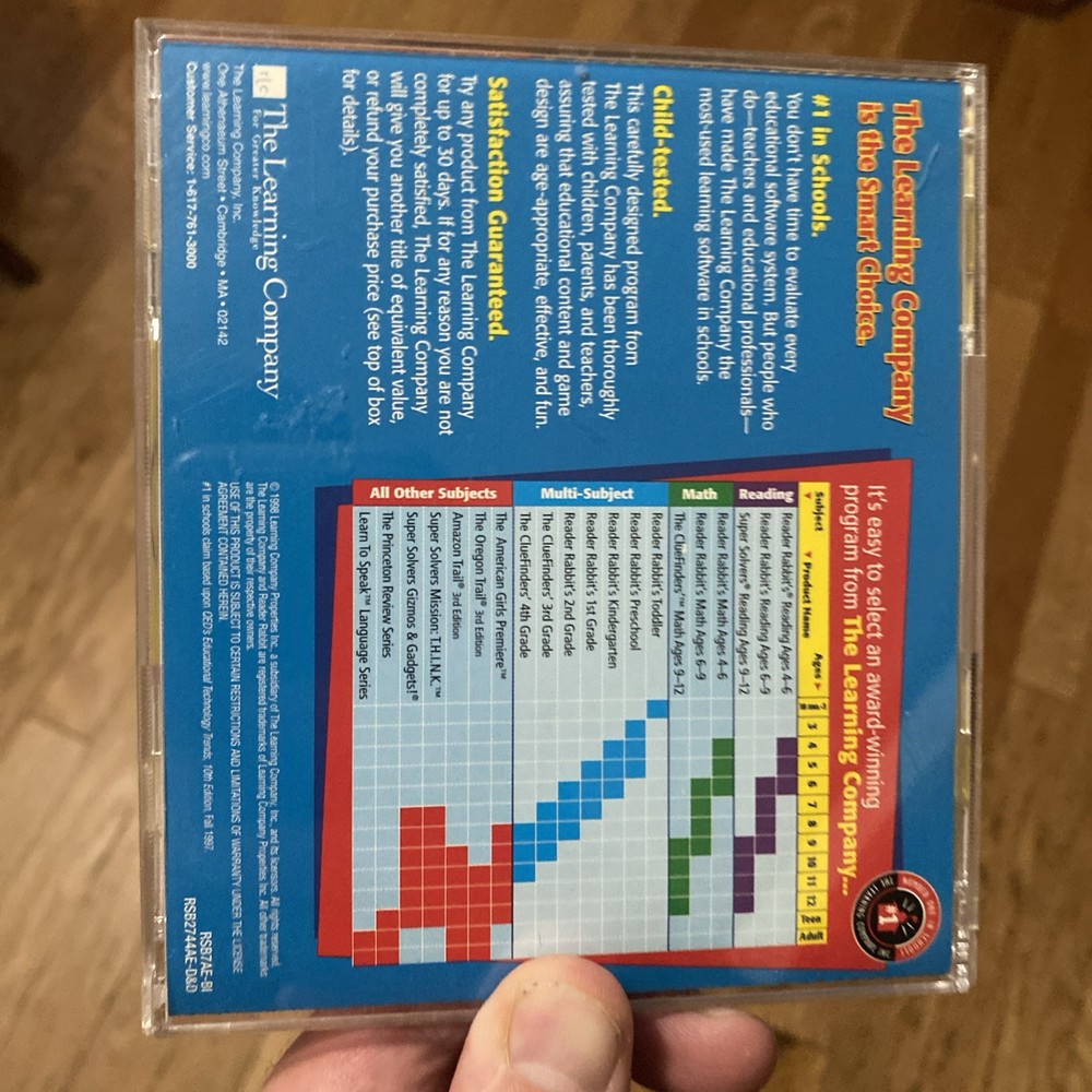 Reader Rabbit Reading Ages 6-9 PC MAC CD Rom 90s Educational Video Game VGC Copy