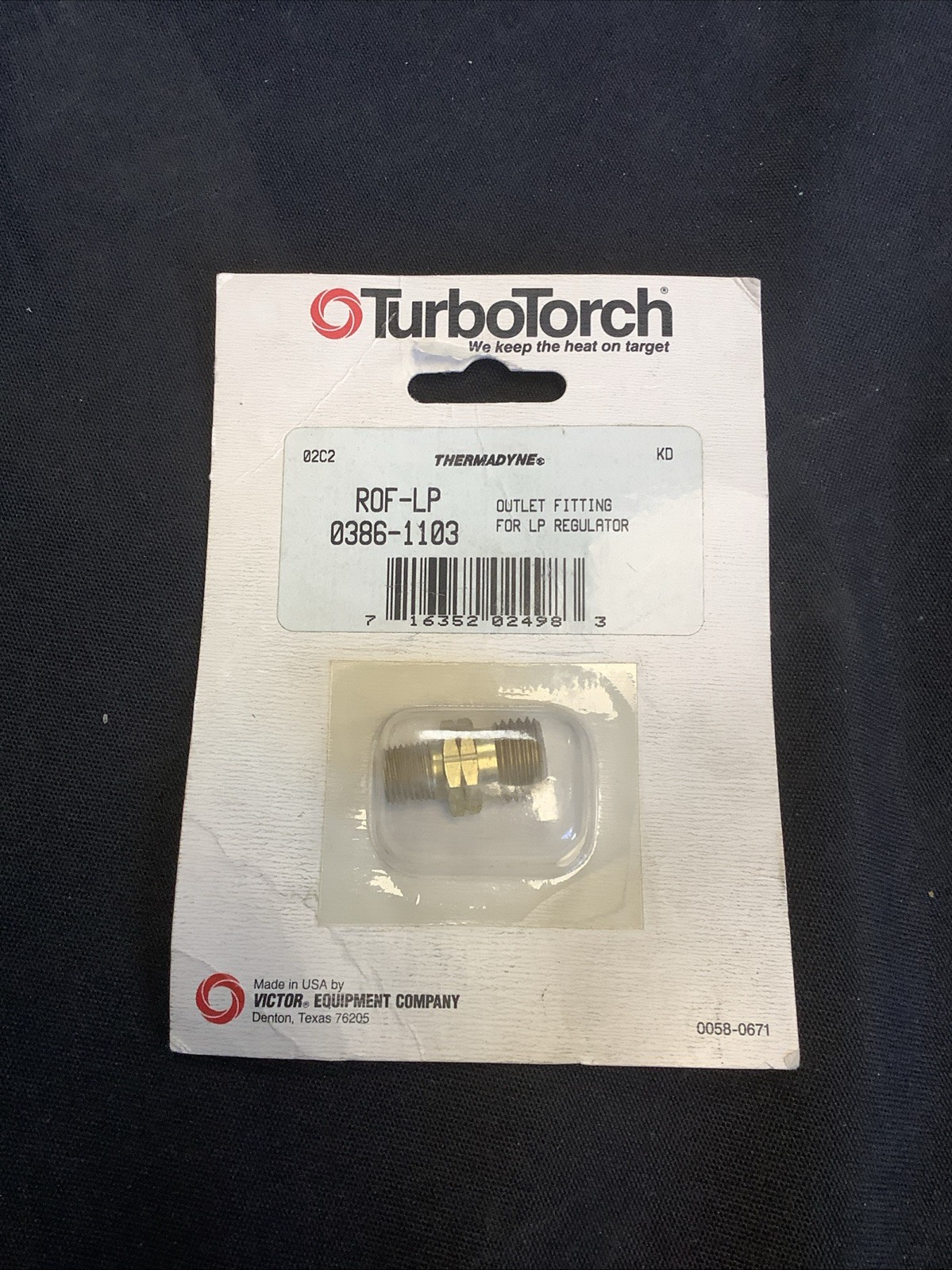 Turbo Torch Liquid Propane Regulator Outlet Fitting. R0F-LP. @91