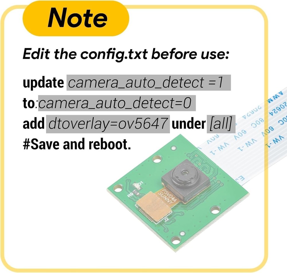 5MP Camera for Raspberry Pi, 1080P HD OV5647 Camera Module V1 for Raspberry P...
