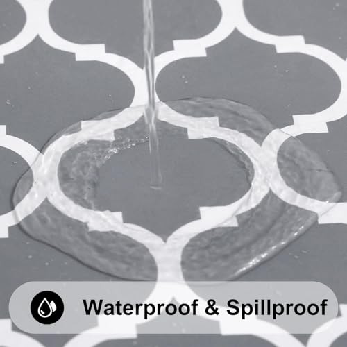 Rectangle Table Cloth, Waterproof Vinyl 84" x 60" (Rectangular) 1 Grey