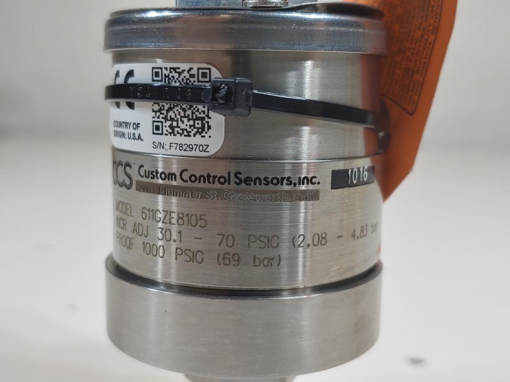Custom Control Sensors Pressure Switch Model 611GZE8105