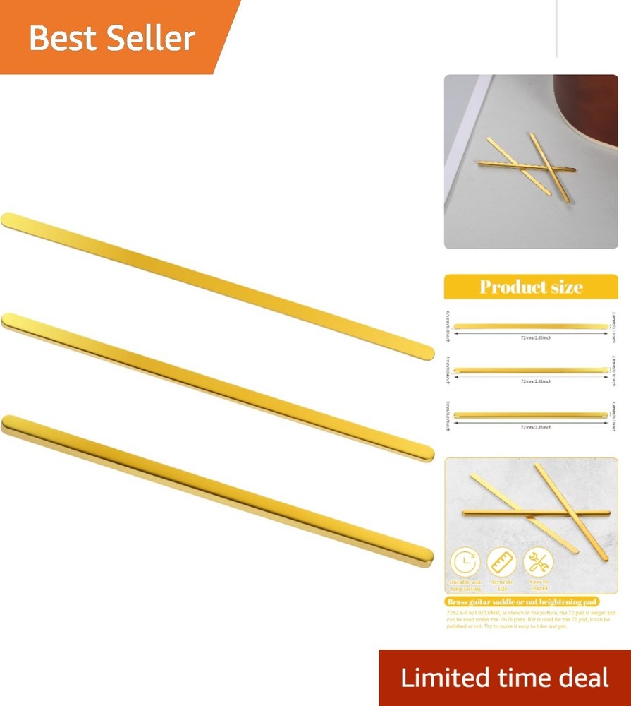 Guitar Brass Height Saddle Shims - Three Thickness Options for Perfect Setup