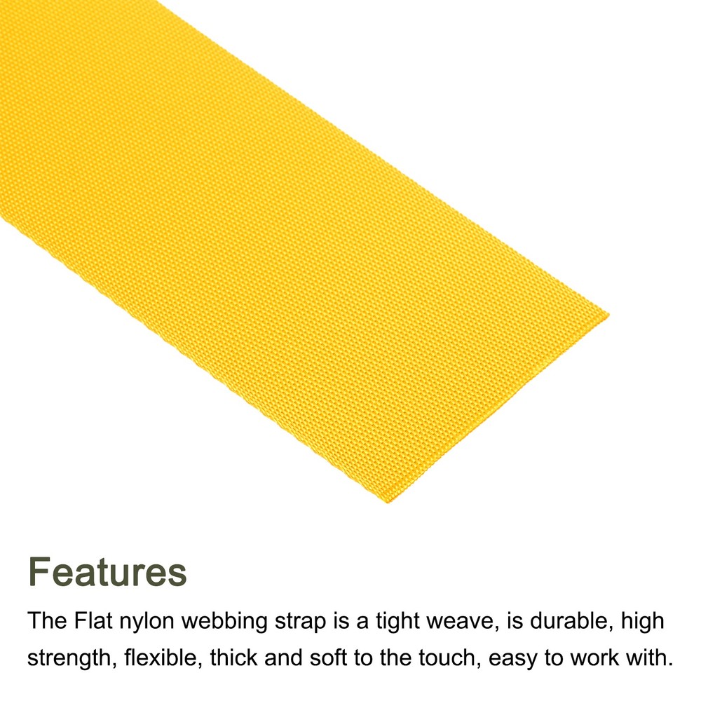 Flat Nylon Webbing Strap 2 Inch 25 Yards Corn Yellow for Backpack