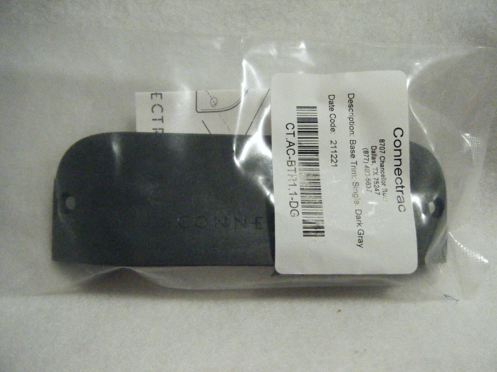 Connectrac CT.AC-BTR1.1-DG SIngle BASE TRIM, Dark Gray