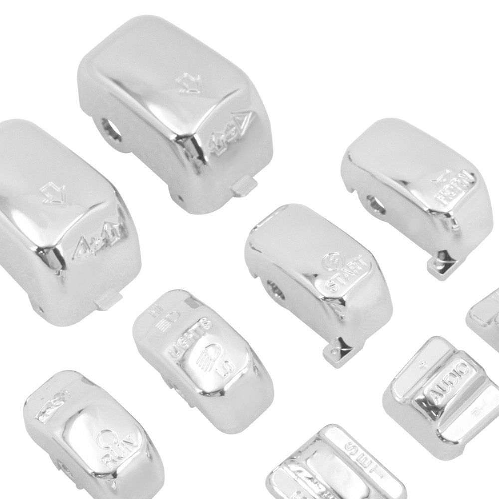 10x Replacement Switch Button Chrome Cap For Harley Touring Softail Dyna 96-2013