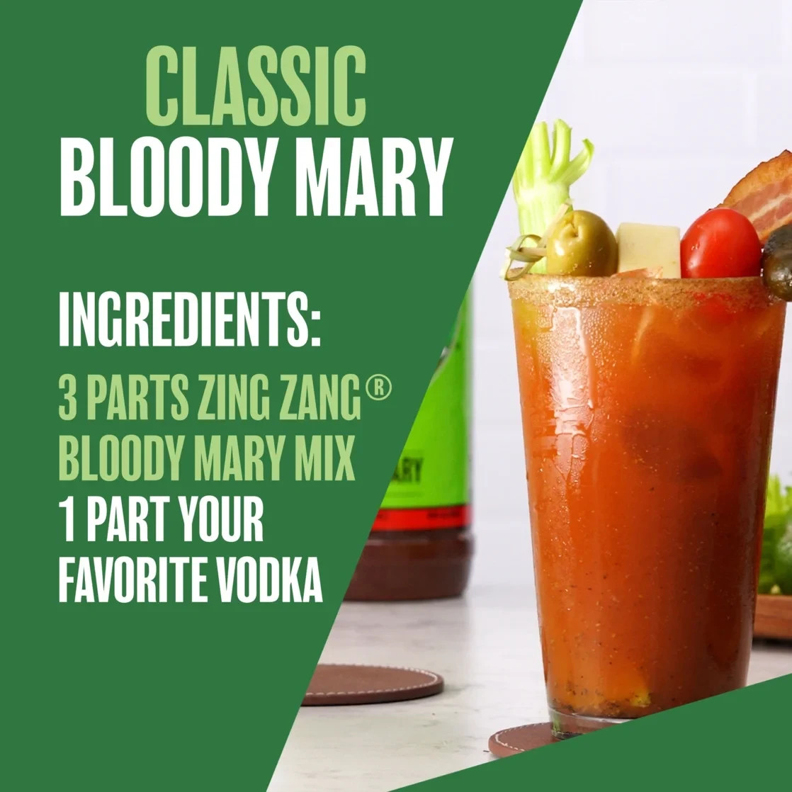 Zing Zang Bloody Mary Mix, Non-Alcoholic Cocktail Mixer, 1.75L Bottle