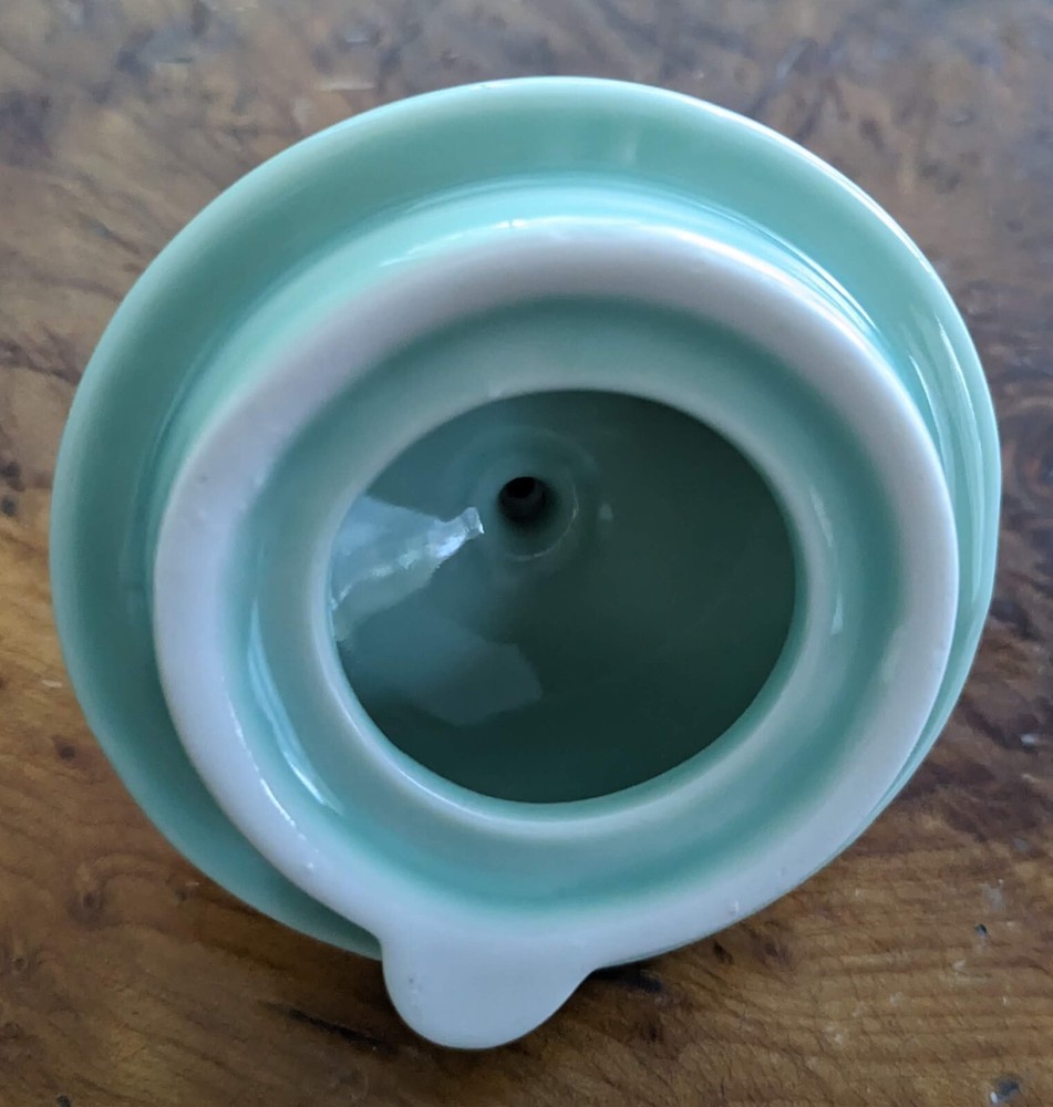 Ciroa Green Teapot With Silver Snowflakes