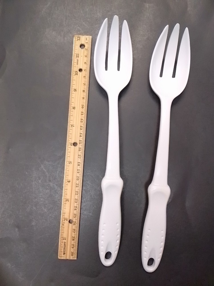 Melamine Salad Forks Serving White 12"