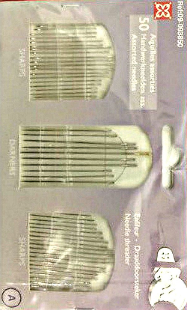 HAND SEWING NEEDLES ASSORTED SIZES 50 PCS WITH THREADER, FREE P&P
