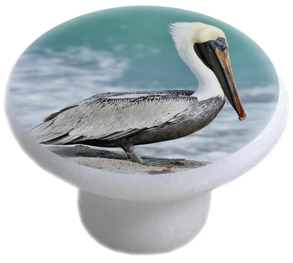 Pelican Animal Cabinet DRAWER Pull KNOB Ceramic