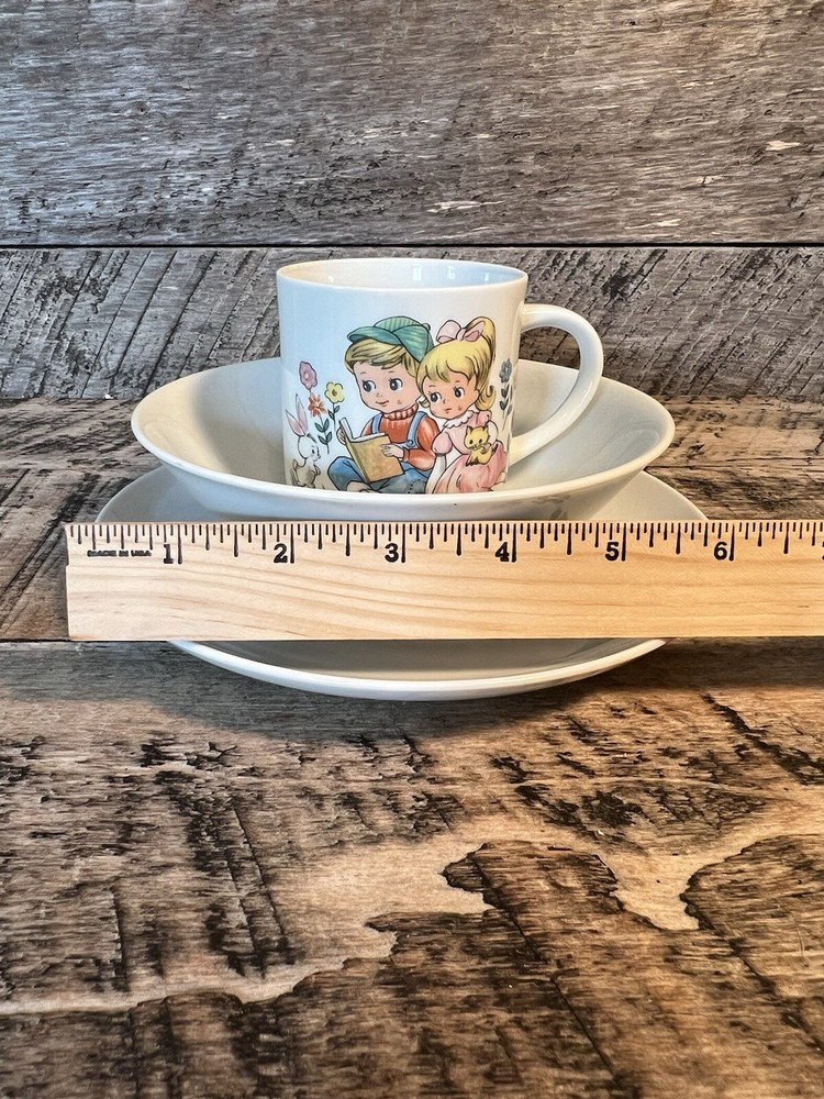 Three Piece Juvenile Set Porcelain Ware Kitchen Decor