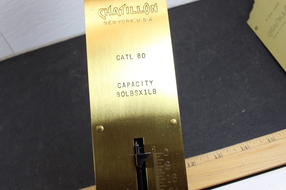 Chatillon 80lb Brass Sping Scale NOS