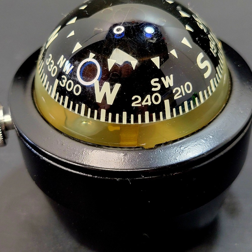 Vintage AIRGUIDE MARINE COMPASS Model 74 Original Box Mounting Hardware