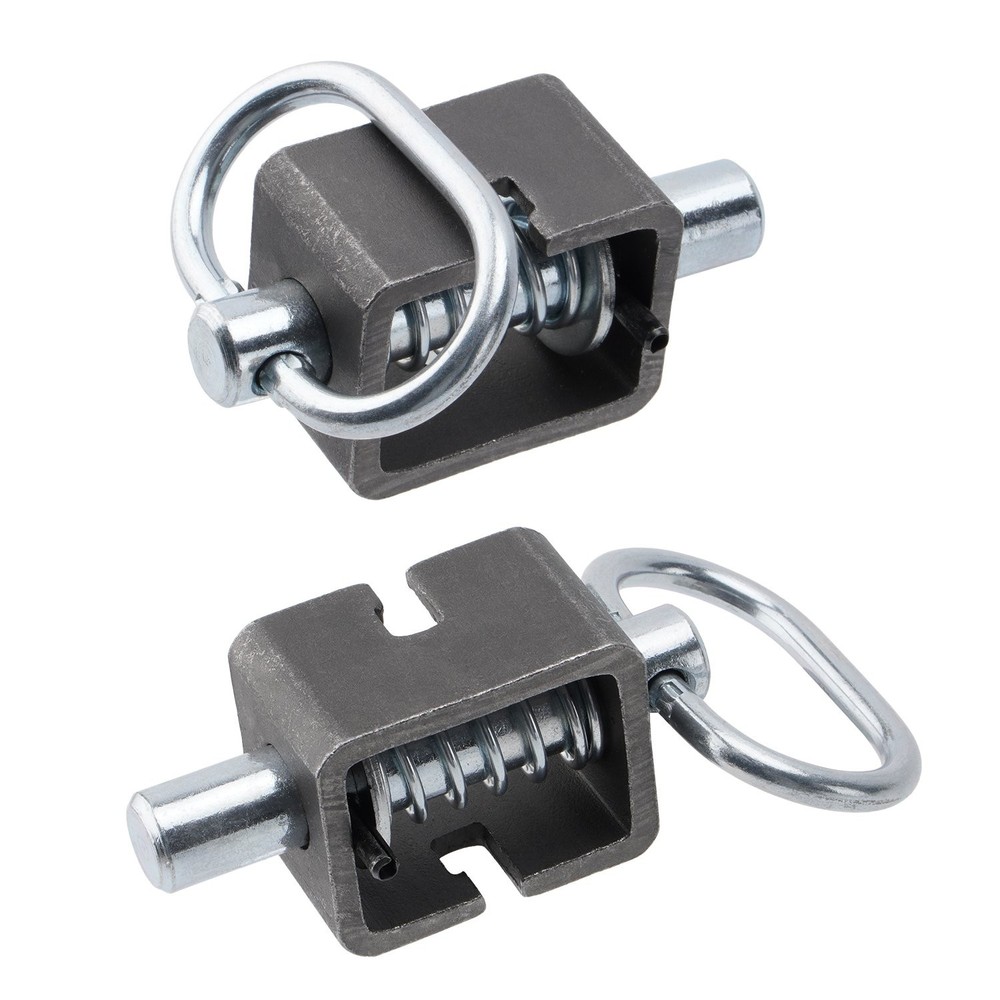 Pair Heavy Steel Spring Trailer Gate Loaded Weld-On Spring Latch Lock Assembly