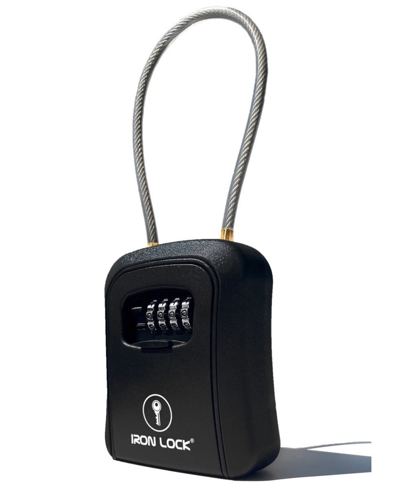 Realtor Key Lock Box Combination Lock Safe Wall Mount Portable Cable