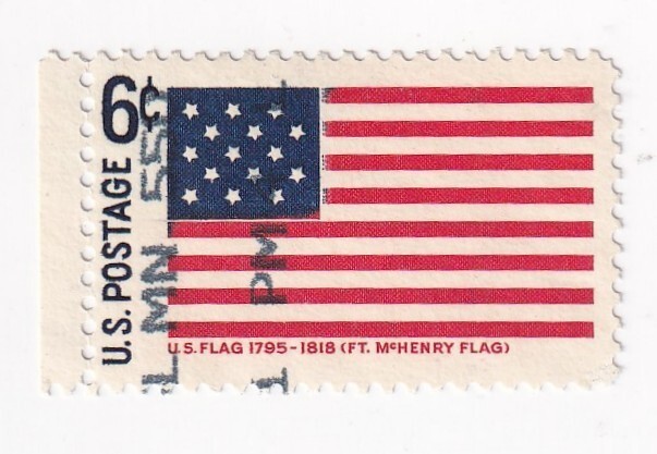 STAMP US SCOTT 1346 "Ft. McHenry Flag" 6 CENT 1968 USED - B