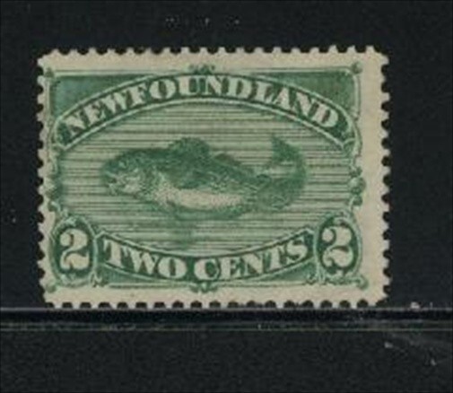 NEWFOUNDLAND, UNITRADE HINGED # 46 * CODFISH * 1882 VAL. $ 25.00