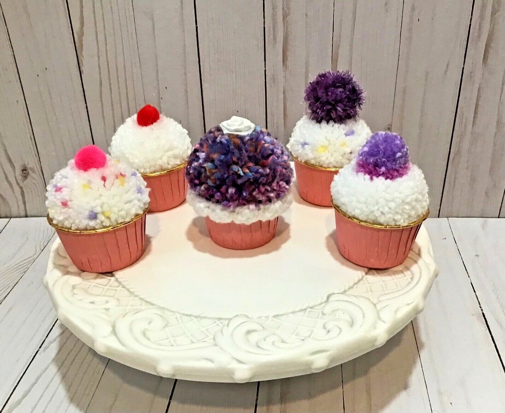 Pom Pom Cupcakes ~ Handmade ~ Sold Separately