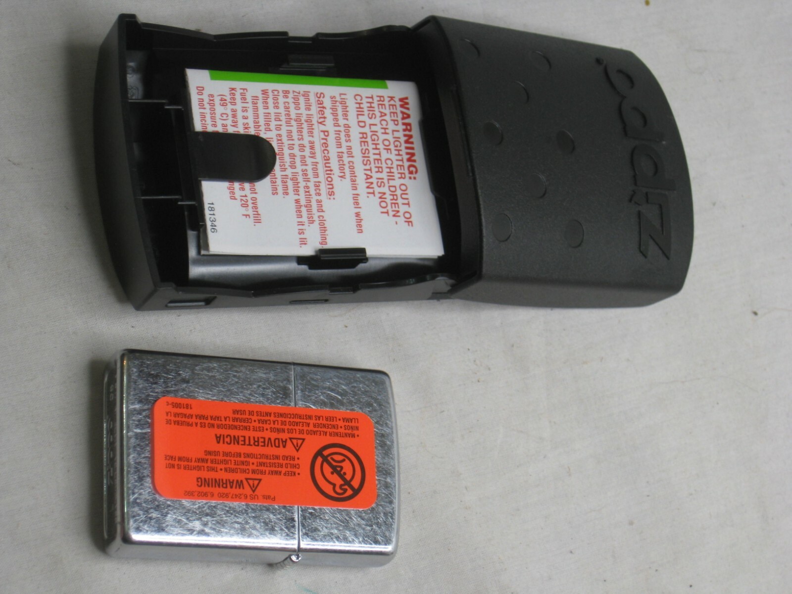 ZIPPO L 06 lighter U.S.A. made w/ case original single blank chrome