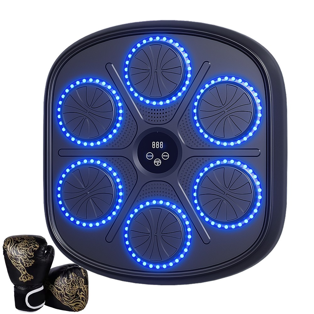 2024 Smart Music Boxing Machine Bluetooth Wall Target Training Exercise + Gloves
