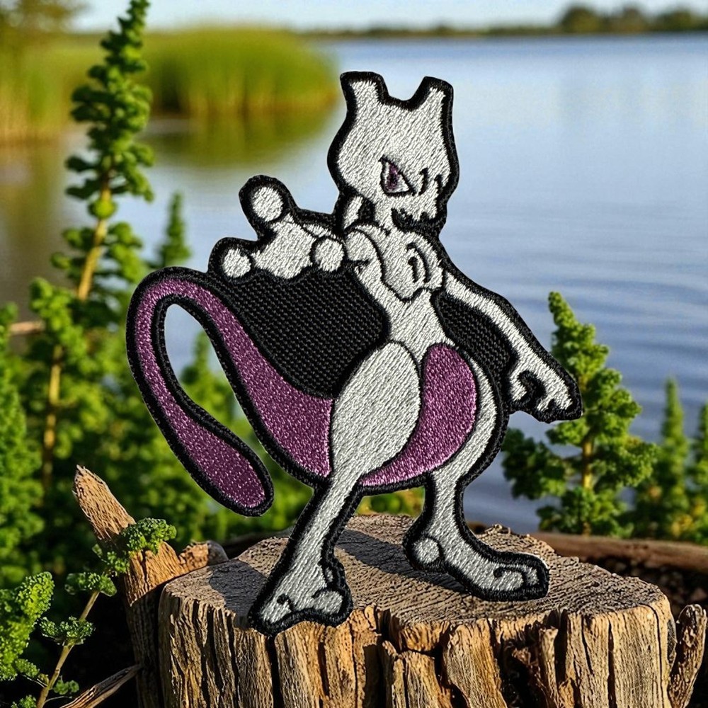 MewTwo Embroidery Patch 4.36" X 3.57"