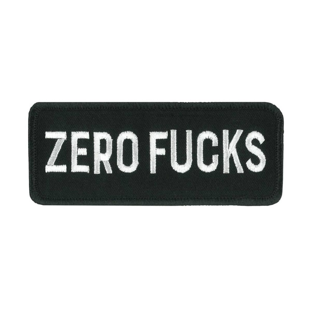 Hot Leathers PPW1243 Zero F's Embroidered 4" x 1.5" Patch
