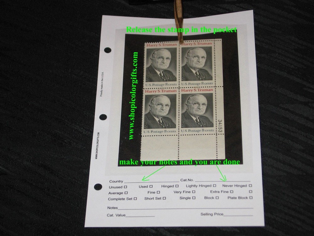 100 Glassine Stock Pages Ivory Album Binder Display US Stamp Plate Blocks