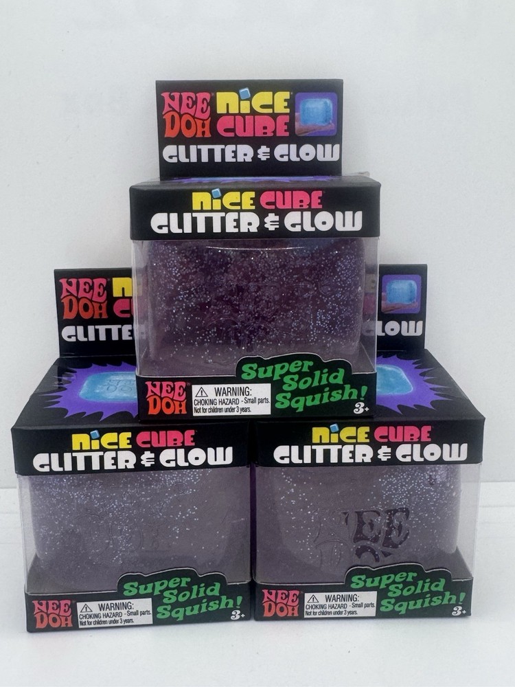 NEW* NeeDoh Nice Cube Glitter & Glow PURPLE