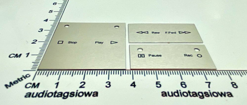 Nakamichi BX-1 Cassette Function Button Labels Custom Made Aluminum Full Set