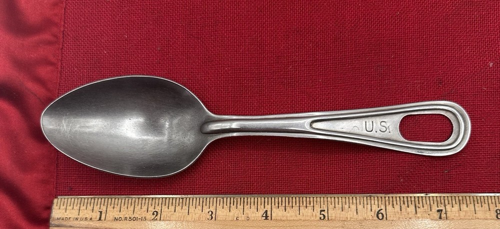 ORIGINAL WWII US ARMY MESS KIT SPOON UTENSIL SILCO STAINLESS
