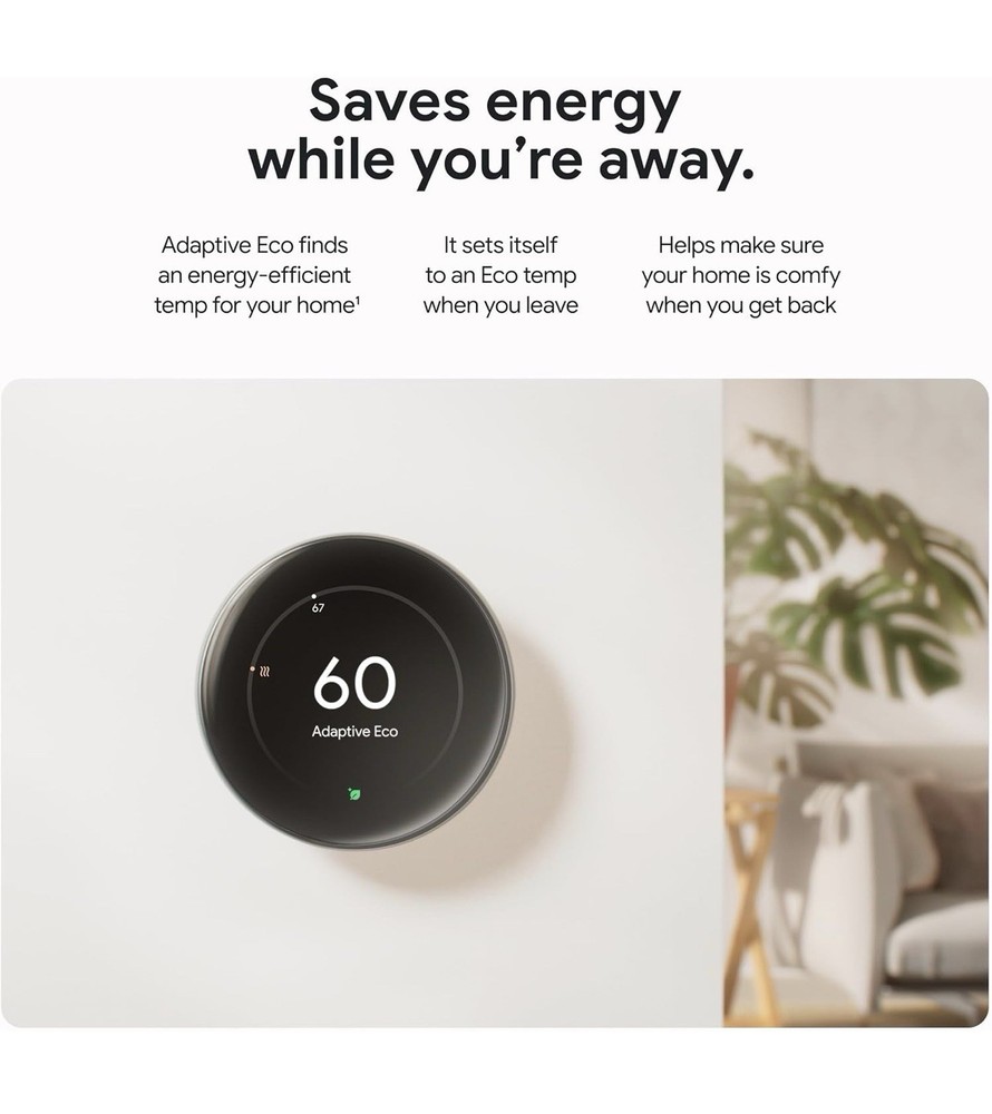 Google Nest Learning Thermostat Black with Nest Temperature Sensor