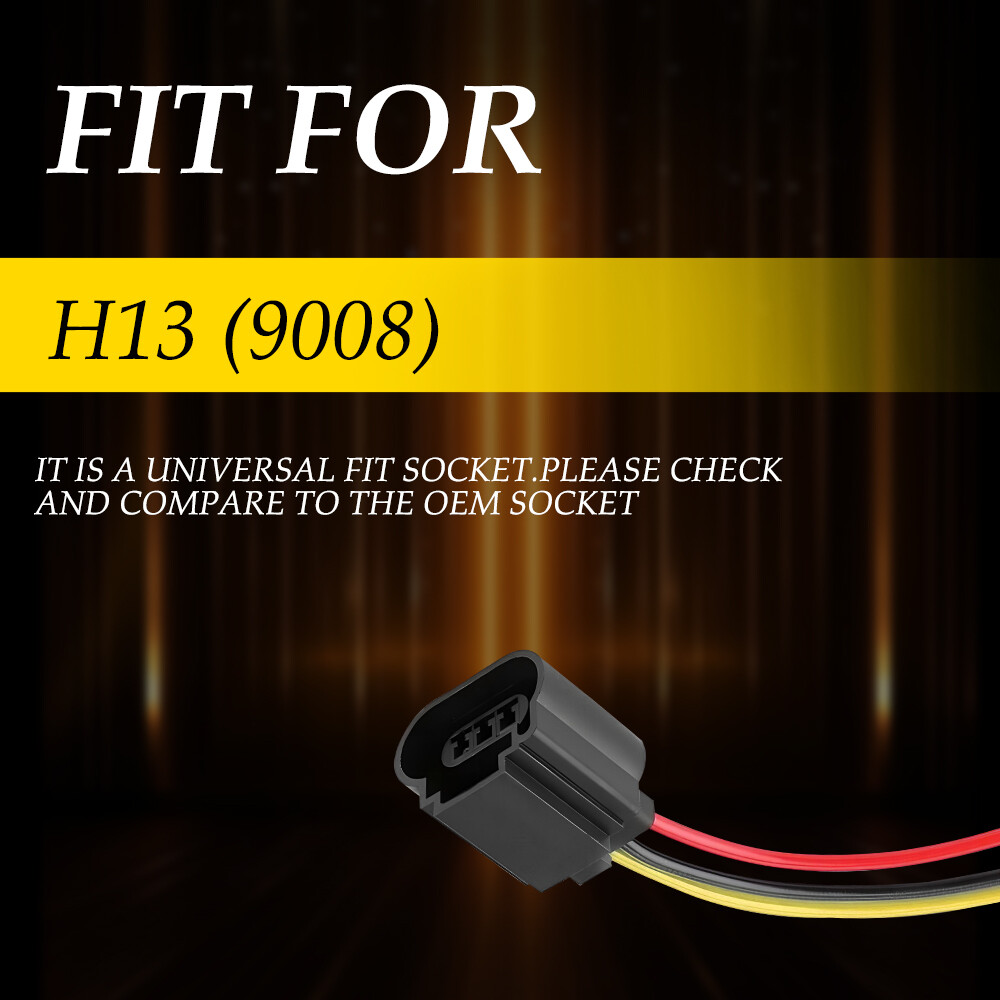 9008 H13 Headlight Bulb Harness Socket Connector Plug Wire Pigtail Female