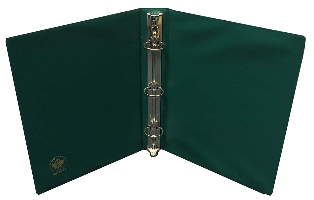3 Ring Binder for 5.5x8.5 Stamp Dealer Sales Pages For Large Size Sheets Green