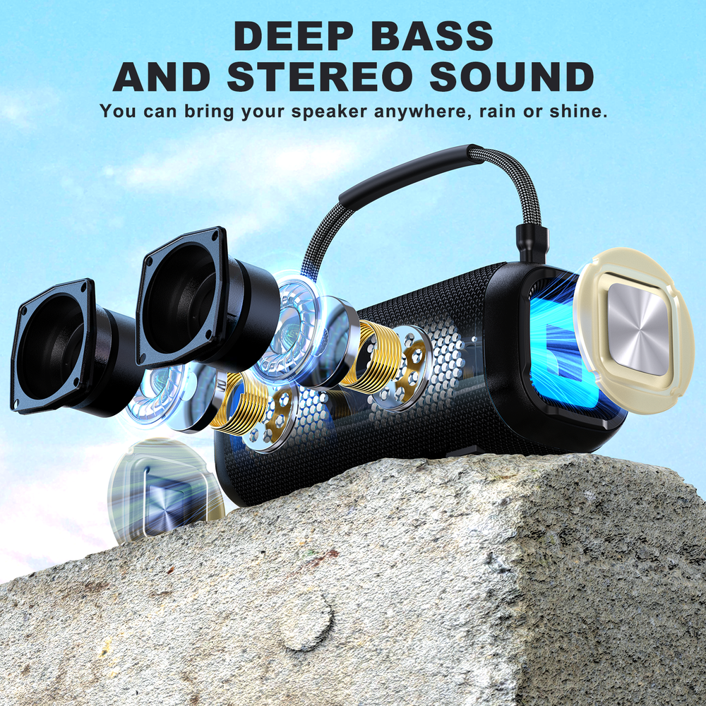 2 Karaoke Bluetooth Speakers Portable Waterproof Speaker Wireless Microphone