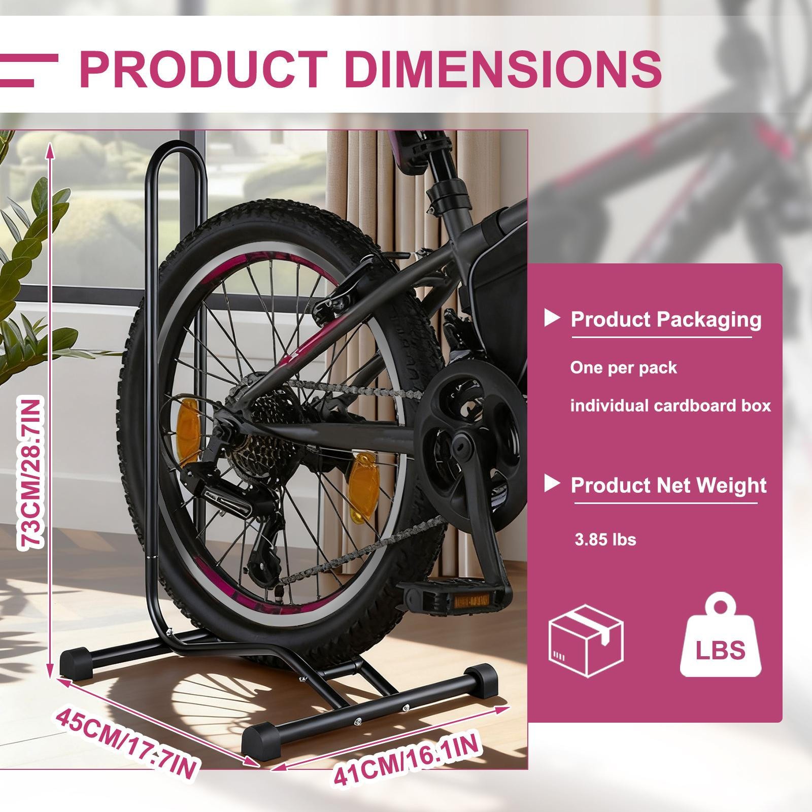 Upright Bike Stand Floor - Vertical & Horizontal Bicycle Stand Bicycle Storage
