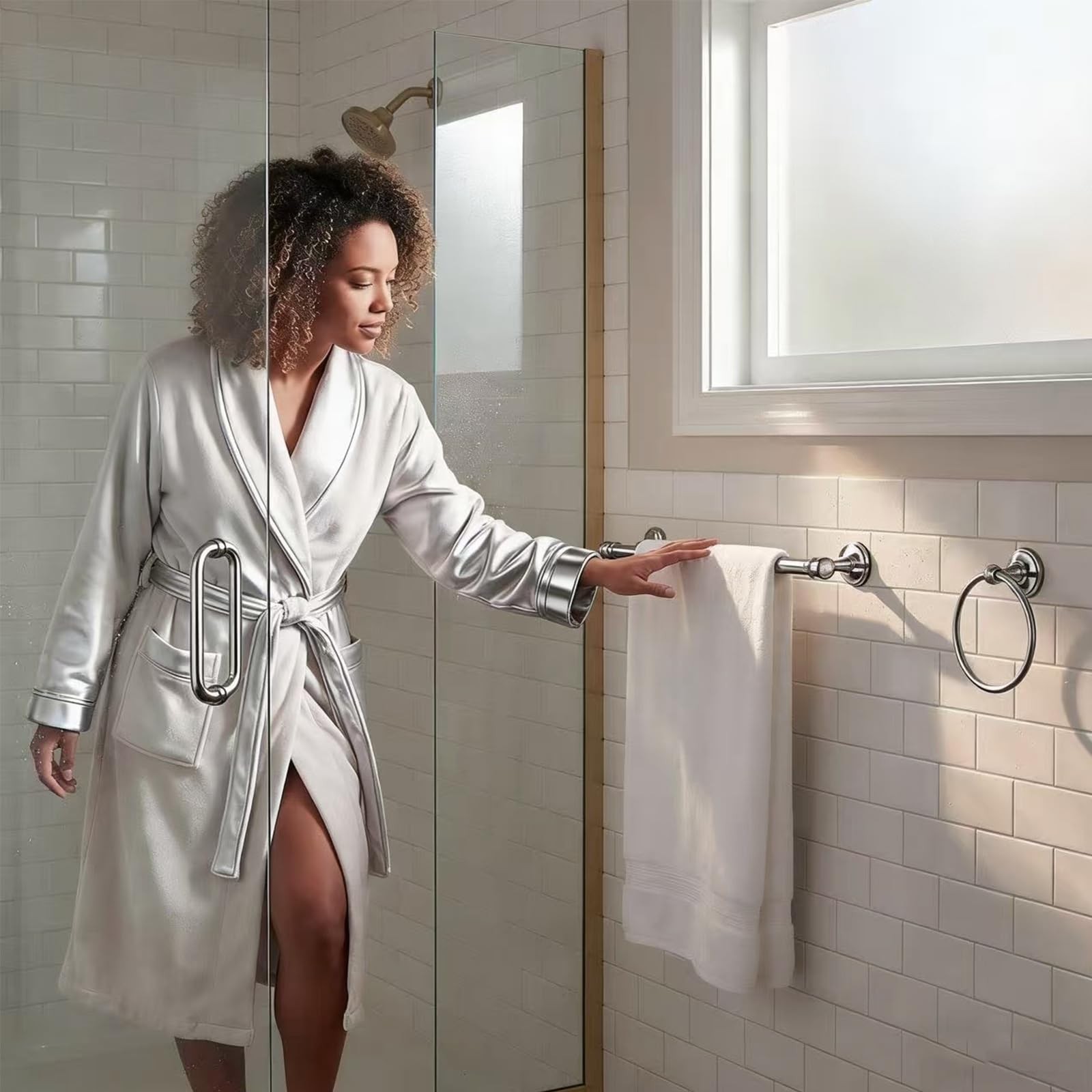 1 Pack Vibrant Polished Nickel Towel Bar 18 Inch Towel Rack for Bathroom Wall...