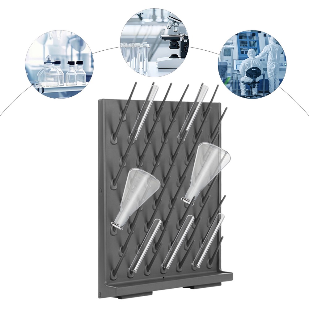Grey Lab Removable Glassware Drying Rack Bottle Drying Rack PP Draining Rack