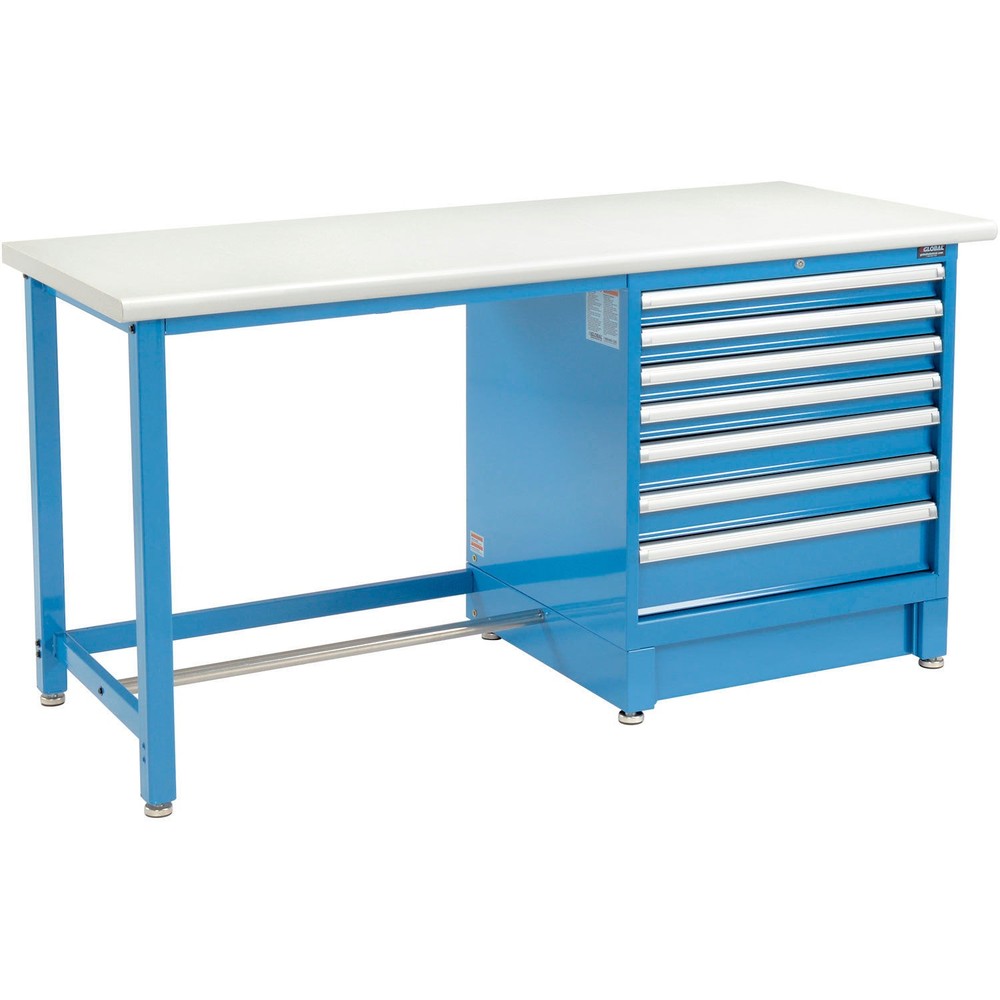 Global Industrial 72"Wx30"D Modular Workbench W/ 7 Drawers Plastic Laminate