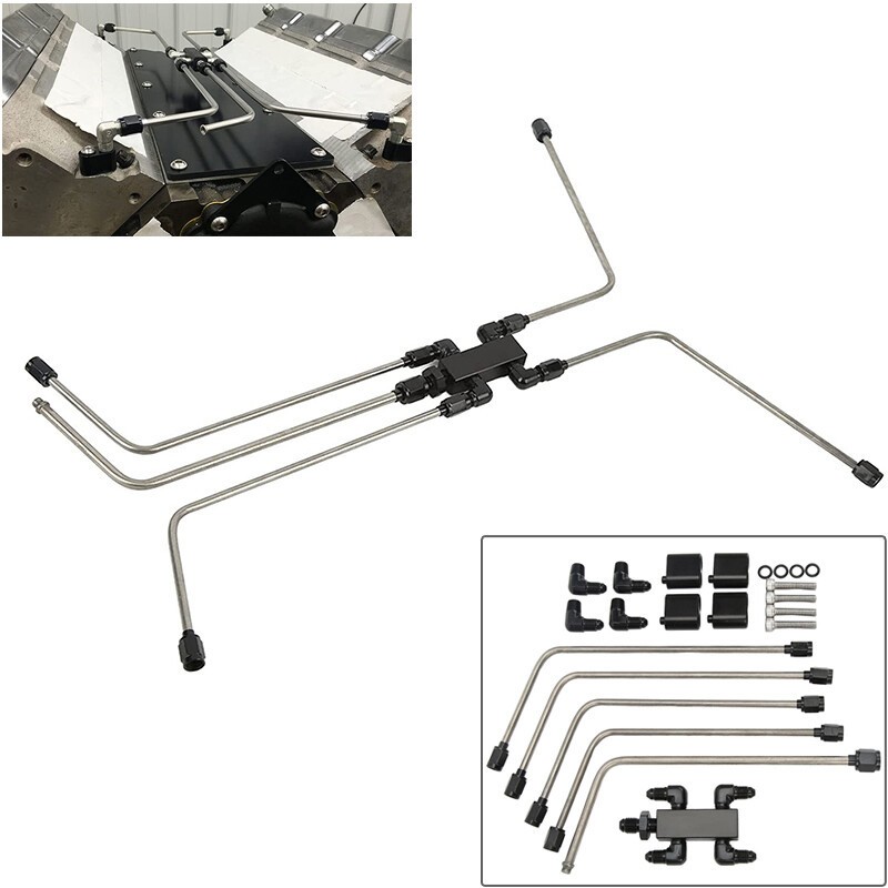 Stainless Steel Complete Coolant Crossover Steam Vent Kit Parts For LS1 LS2 LS3