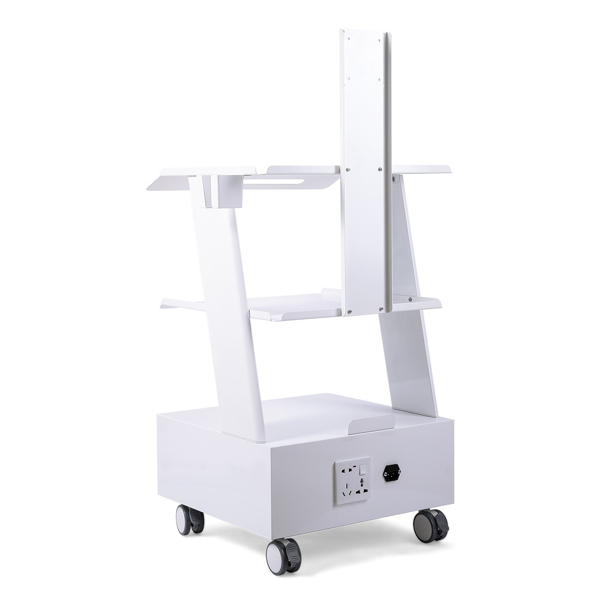 Dental Mobile Medical Cart Instrument Trolley Cabinet w/ Drawer and Power Socket