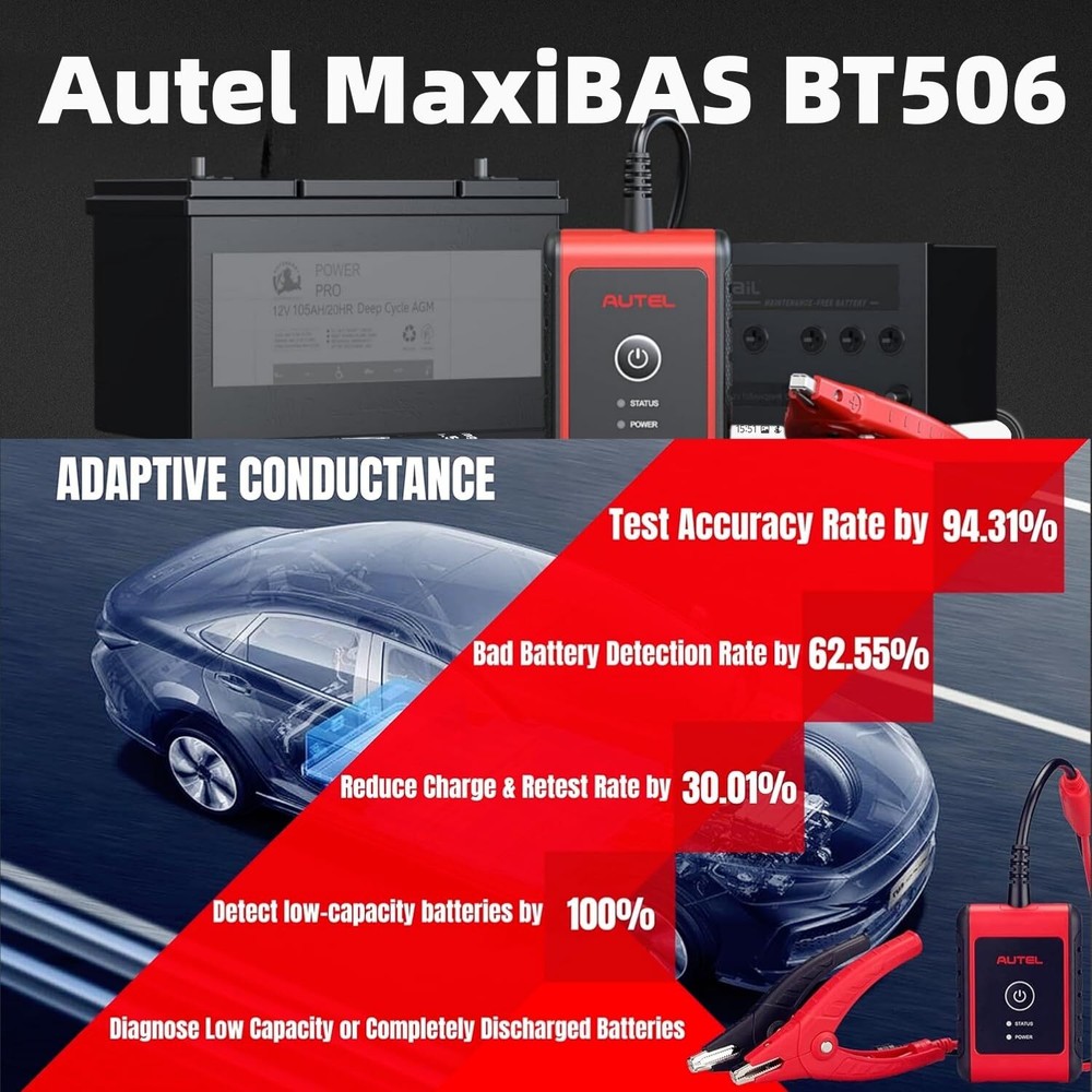 Autel MaxiBAS BT506 Auto Battery Tester & Electrical System Analysis Tool 6V/12V
