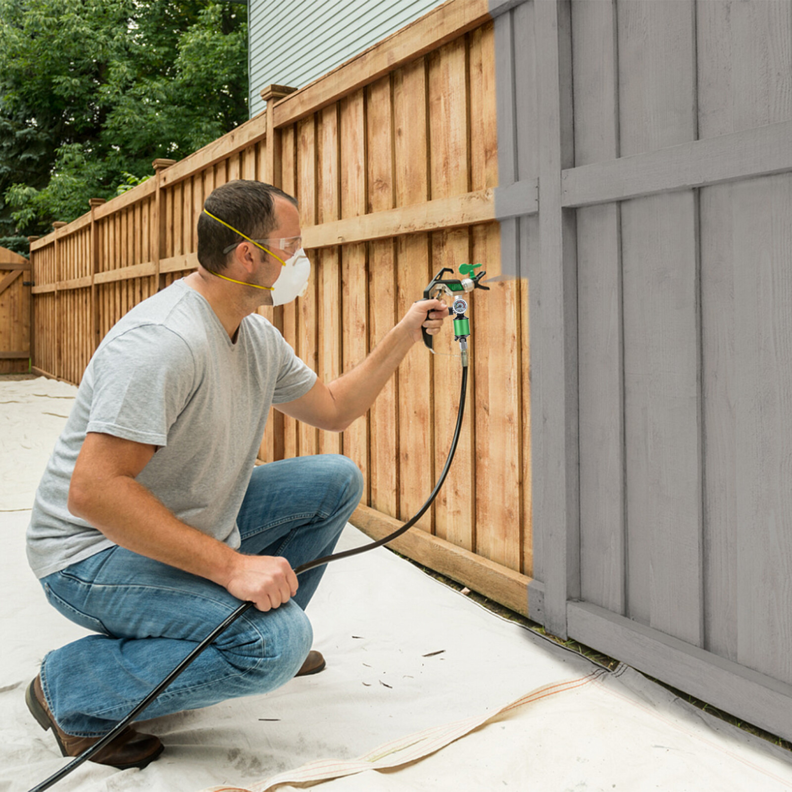 150PSI Pressure Gauge Oil-Water Separator 1/4" NPT Air Filter Regulator