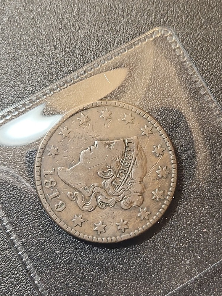 1819/8 CORONET HEAD LARGE CENT #0370