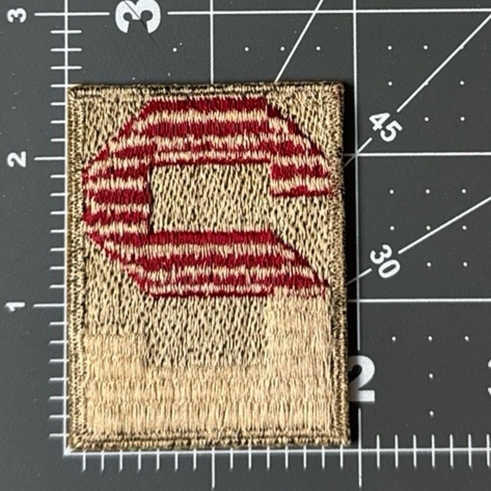 WW2 2nd Army Square OD Green Patch - #1001