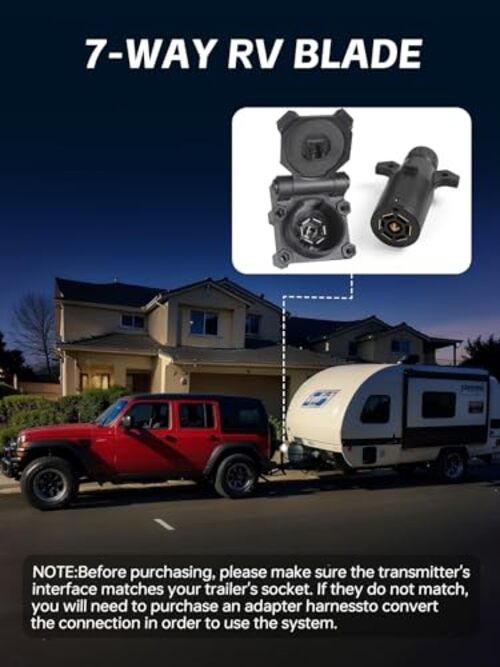Wireless Trailer Lights, Dual Function Wireless Tow Lights with Magnetic+Cup