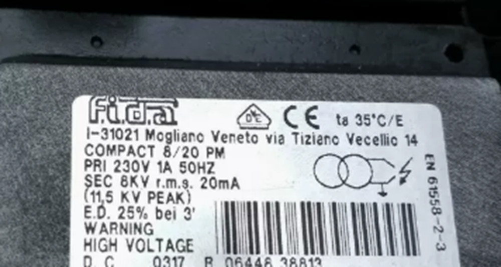 NEW FIDA COMPACT 8/20 PM Ignition Transformer